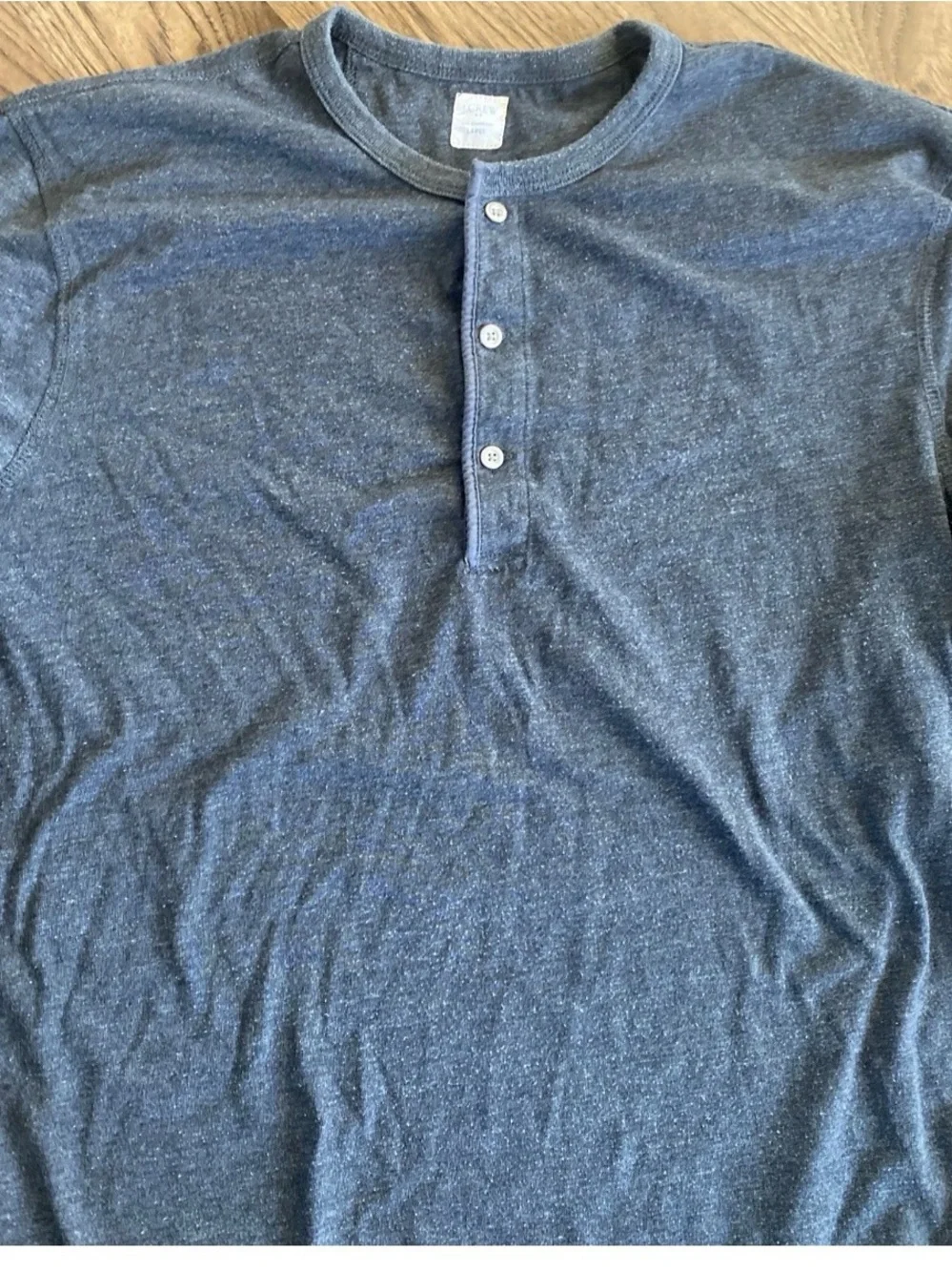 J Crew Gray Long Sleeve Henley Size Large Shirt-013